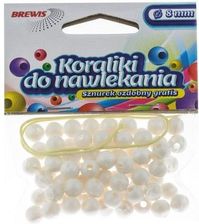 Brewis Koraliki Ozdobne Białe K8 8Mm - Koraliki plastikowe i fimo