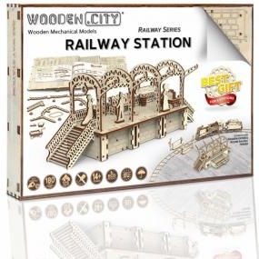 Wooden City Puzzle Stacja kolejowa 175El.