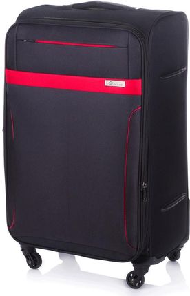 Duża walizka miękka L Solier STL1316 czarno-czerwona