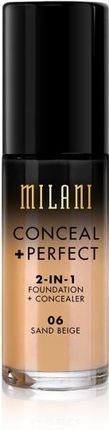 Milani Conceal Perfect 2-In-1 Foundation + Concealer Wodoodporny Podkład Z Korektorem W Kremie 06-Sandbeige