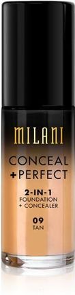 Milani Conceal Perfect 2-In-1 Foundation + Concealer Wodoodporny Podkład Z Korektorem W Kremie 09-Tan