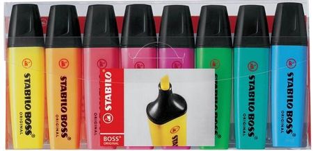 Stabilo Boss Original 8 Ass. Colours Highlighter With Water Based Ink Refillable