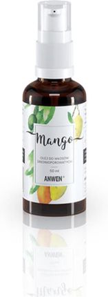 Anwen Olej Mango Do Włosów Średnioporowatych Szklana Butelka 50 ml
