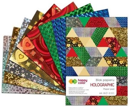 Happy Color Blok Holographic A4 10 Ark 70G 5 Kolorów 5 Motywów Sd Ha38072030 Ho