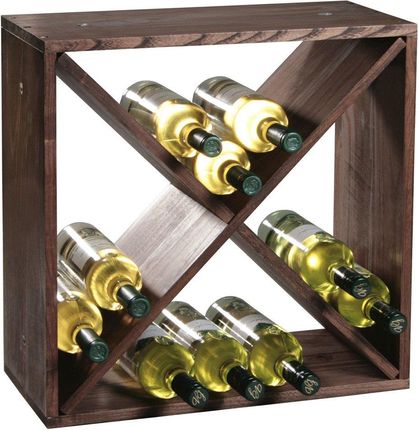 Kesper Stojak na wino stylowe ciemnobrązowe pudełko na 24 butelki