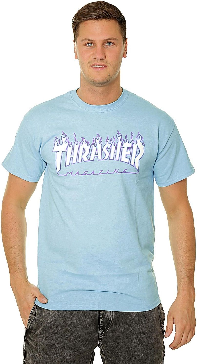 Thrasher Flame Sky Blue FLAME TSHIRT NAVY – Thrasher Magazine