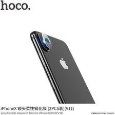 Hoco. Lens flexible (V11) 2 pcs Camera protector, Apple, iPhone X, Tempered film, Transparent