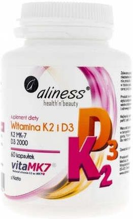 aliness Witamina K2 MK7 i D3 witamina K i D kapsułki 60 szt 