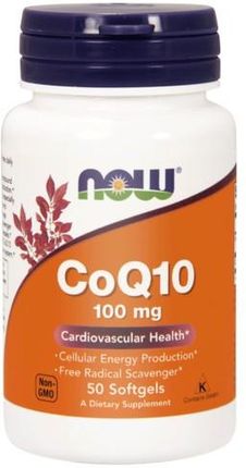 NOW Foods Koenzym Q10 100 mg + VIT E – 50 kaps
