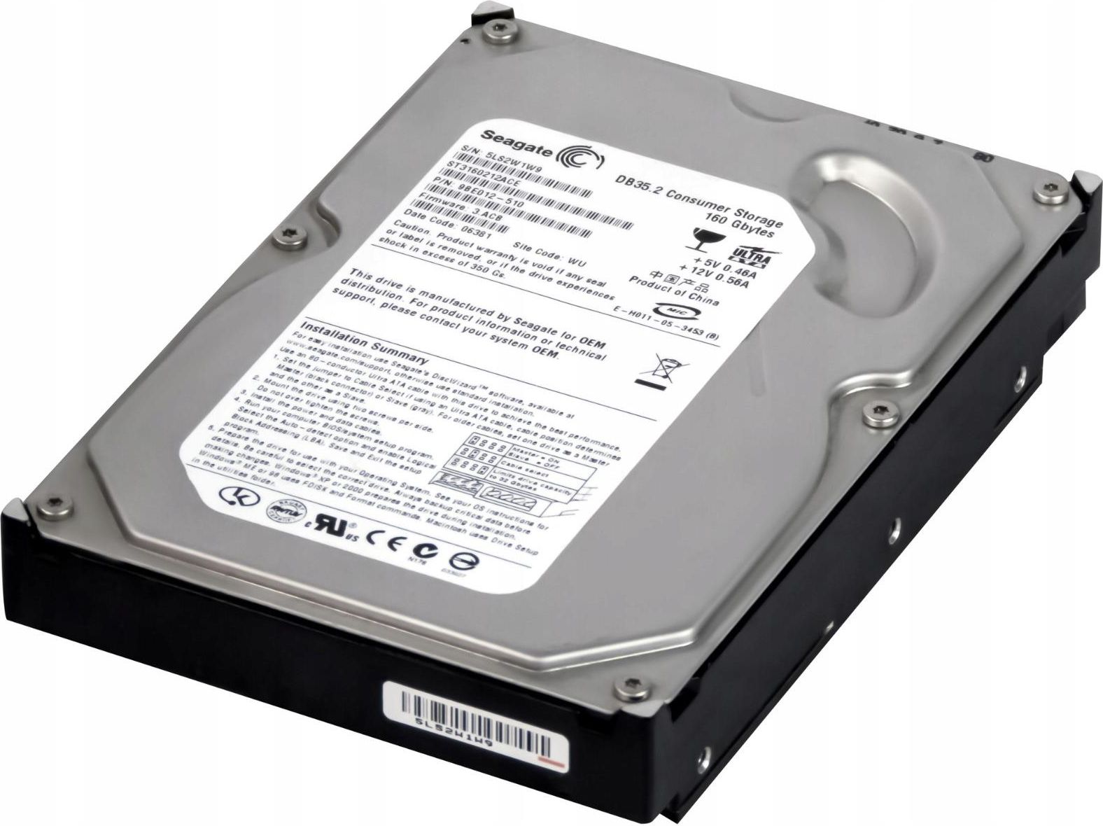 内蔵型ハードディスクドライブ HDD Seagate DB35.3 160GB ST3160215ACE Buy Seagate Barracuda DB35 7200.3 160 GB,Internal,7200 RPM