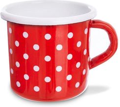 Zdjęcie Kubek emaliowany retro 0,4L CZERWONY W GROCHY - Oborniki