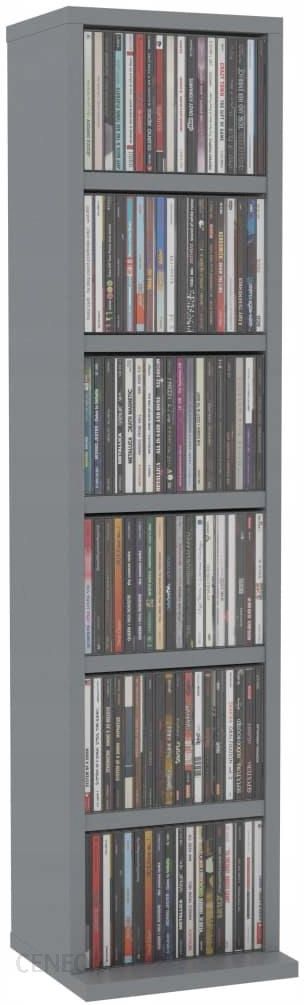 Szafka na CD, szara, 21x16x88 cm, płyta wiórowa