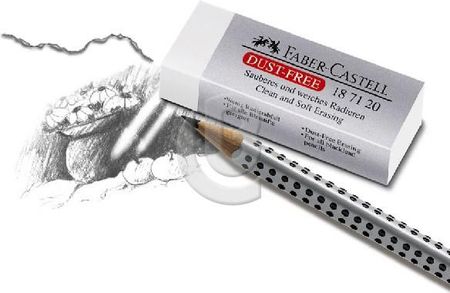 Gumka Do Ścierania Ołówków I Kredek Dust Free Plastikowa Biała Duża Faber-Castell