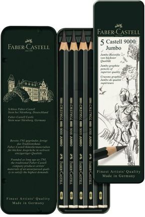 Faber-Castel ołówków Castell 9000 Jumbo (Hb 2B 4B 6B 8B) 5 Sztuk