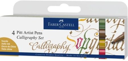 Zestaw 4 Pisaków Pitt Artist Pen Faber-Castell Do Kaligrafii (Kolory 268, 174,127, 178)
