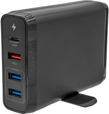 Cameron Sino Biurkowa stacja ładująca 1x USB-C+1xUSB QC 3.0+2xUSB 75W kolor czarny