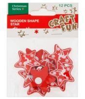 Zdjęcie Craft With Fun Ozdoba Dek Drewniane Gwiazdy Samoprzylepne 12Szt - Niepołomice