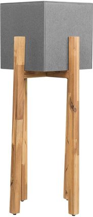 Beliani Kwietnik szary na drewnianym stojaku cementowy kwadratowy 95 cm Drimos