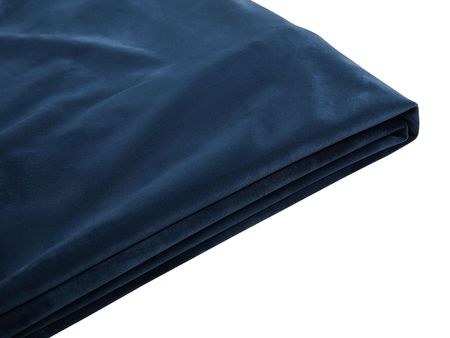 Beliani Pokrowiec na łóżko wymienne obicie 180 x 200 cm niebieski welurowy Fitou
