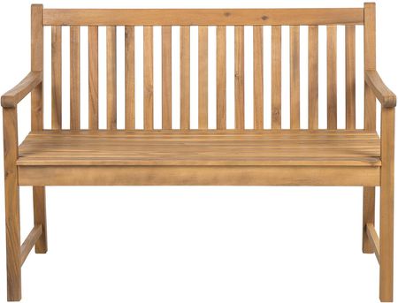 Beliani Klasyczna ławka ogrodowa dla 2 osób 120 cm certyfikowane drewno akacjowe Vivara
