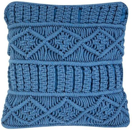 Beliani Boho poduszka dekoracyjna bawełniana 44 cm z wypełnieniem niebieska Karatas