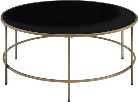 Beliani Elegancki stolik kawowy okrągły czarny złoty Florence