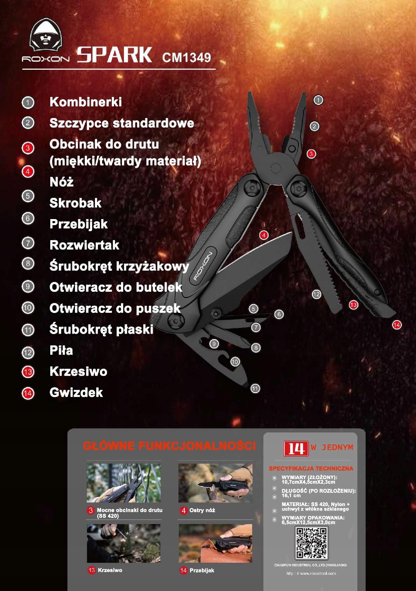 Multitool Roxon Sparkle CM1349 - 14 w jednym +Etui