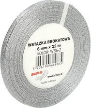 Zdjęcie Wstążka dekoracyjna brokatowa 6mm srebrna Brewis WB6-2 - Gdańsk