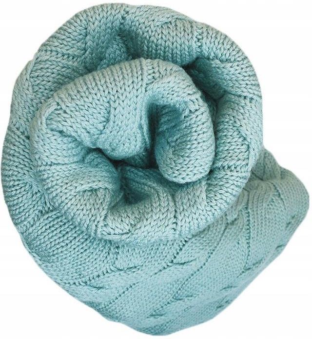 Lullalove Koc Kocyk Z Wełny Merino 80x100 Szałwia - zdjęcie 4 Lullalove Koc Kocyk Z Wełny Merino 80x100 Szałwia