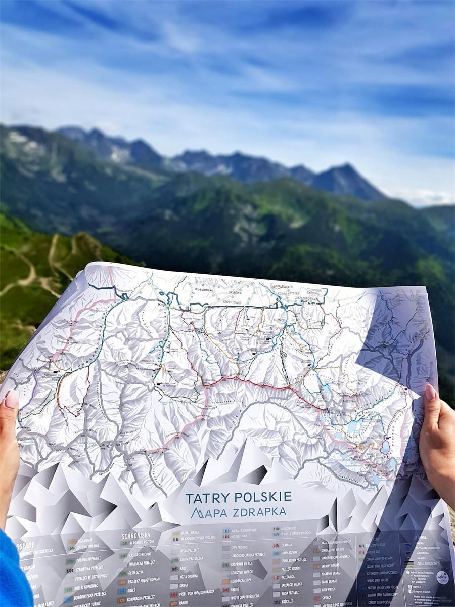 MAPA ZDRAPKA SZLAKÓW TATRY POLSKIE