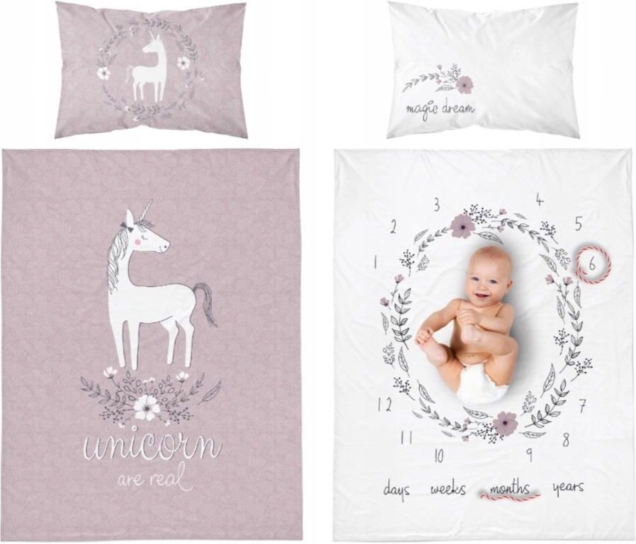 Hit Pościel Bambusowa Do Łóżeczka 100x135Cm Unicorn - zdjęcie 3 Hit Pościel Bambusowa Do Łóżeczka 100x135Cm Unicorn