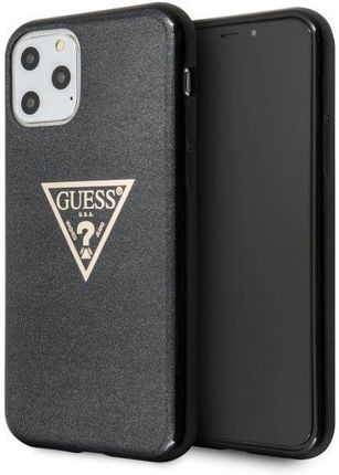 Guess GUHCN65SGTLBK iPhone 11 Pro Max czarny/black hard case Glitter Triangle