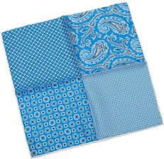 Zdjęcie HEMLEY Elegancka niebiesko-biała poszetka w cztery wzory - Zakroczym