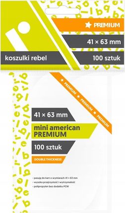 Rebel Koszulki Na Karty Mini American Premium 41x63mm 100szt