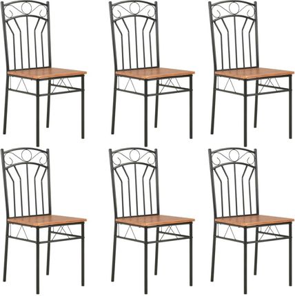 Krzesła do jadalni, 6 szt., brązowe, MDF