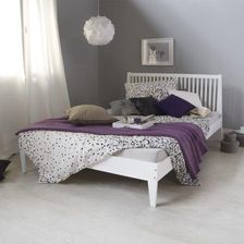 Zdjęcie Drewniane łóżko podwójne 140mm x 200 mm białe - Jasień
