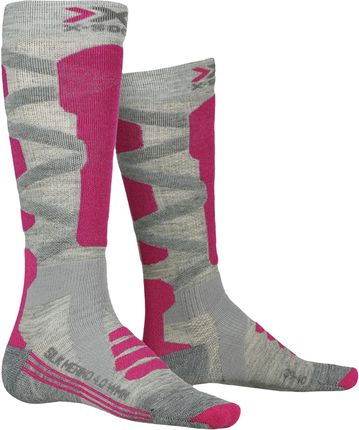 X Socks Ski Silk Merino 4.0 Wmn Skarpety Szary Różowy