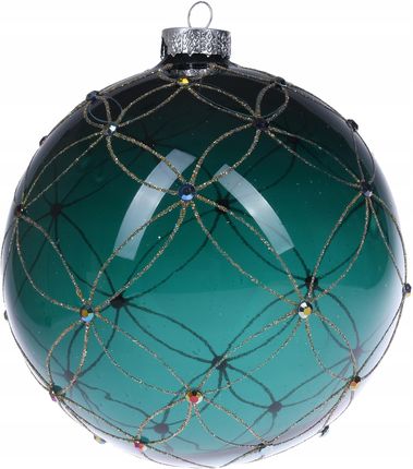 Szklana niebiesko-zielona bombka Boże Narodzenie