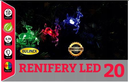 Lampki 20 Led Mix Renifery +zasilacz 5 7m 10-701