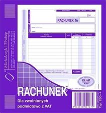 Zdjęcie Rachunek dla zwolnionych podmiotowo z VAT 2/3 A5 o+1k - Toszek