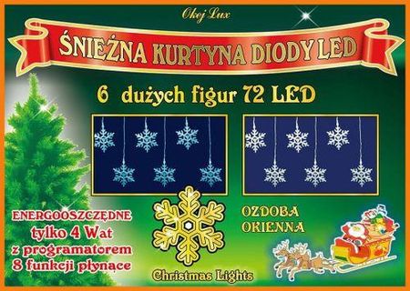 Kurtyna świetlna MULTIMIX Gwiazdki 72 LED 1 25 m nr 1789 