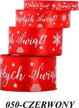 Zdjęcie Pogotowie Florystyczno Ślubne Wstążka Satynowa Wesołych Świąt 25Mm 22Mb Czerwona  - Kalisz