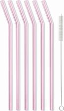 Zdjęcie Vialli Design Słomki Szklane Różowe Zakrzywione 23Cm 6Szt Ze Szczoteczką (26636) - Lędziny