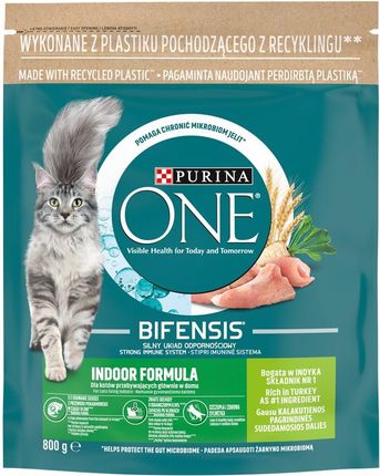 PURINA ONE Bifensis Indoor Formula Karma dla kotów bogata w indyka 800g
