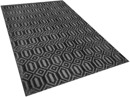 Beliani Nowoczesny dywan z wiskozy geometryczny wzór 140 x 200 cm ciemnoszary Adatepe