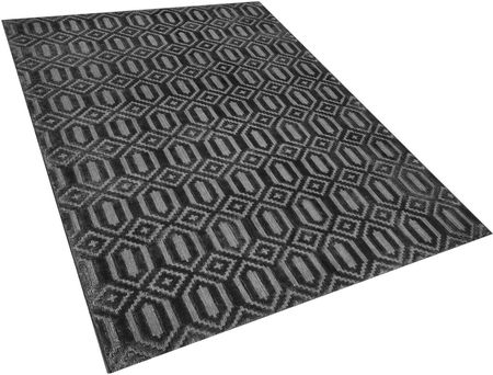 Beliani Nowoczesny dywan z wiskozy geometryczny wzór 160 x 230 cm ciemnoszary Adatepe