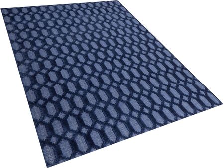 Beliani Nowoczesny dywan tkany ręcznie niebieski wiskoza geometryczny 160 x 230 cm Cizre