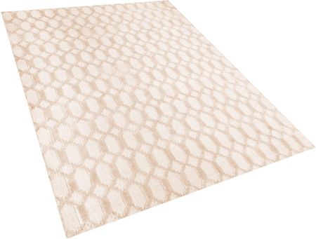 Beliani Nowoczesny dywan tkany ręcznie beżowy wiskoza geometryczny 160 x 230 cm Cizre