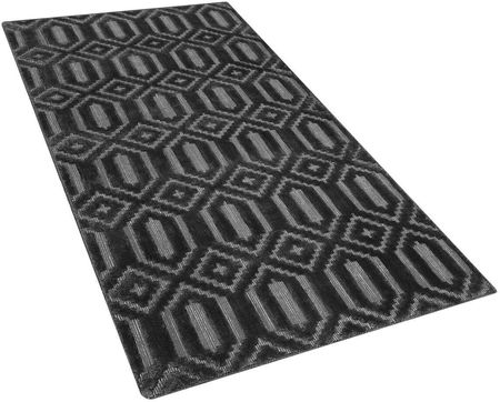Beliani Nowoczesny dywan z wiskozy geometryczny wzór 80 x 150 cm ciemnoszary Adatepe