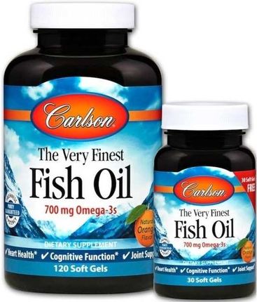 Carlson Labs The Very Finest Fish Oil 150 kaps żelowych o smaku pomarańczy